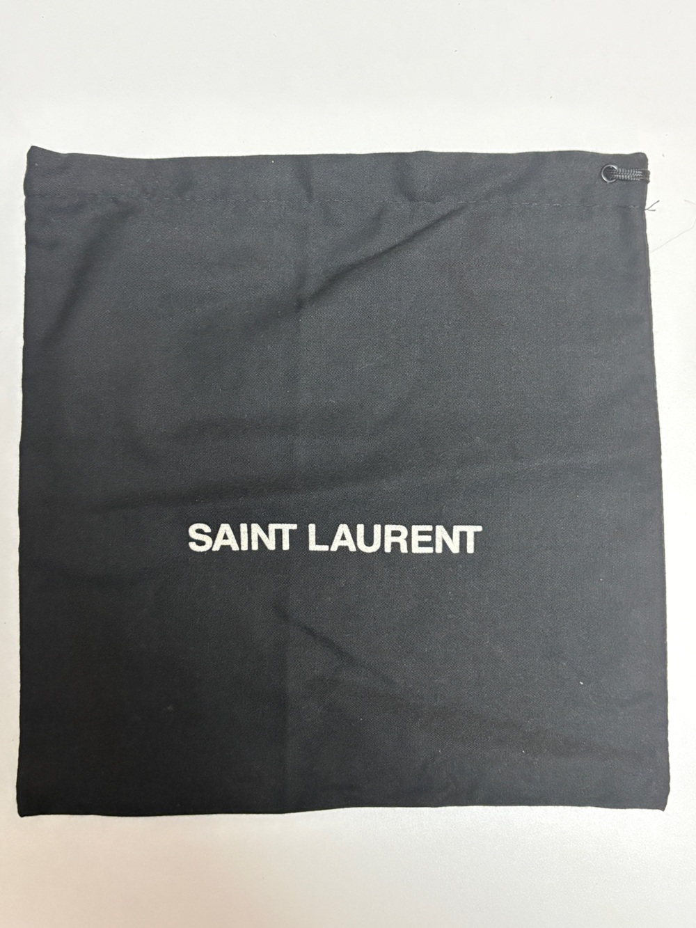 Saint Laurent Black Drawstring Dust Bag with White Logo